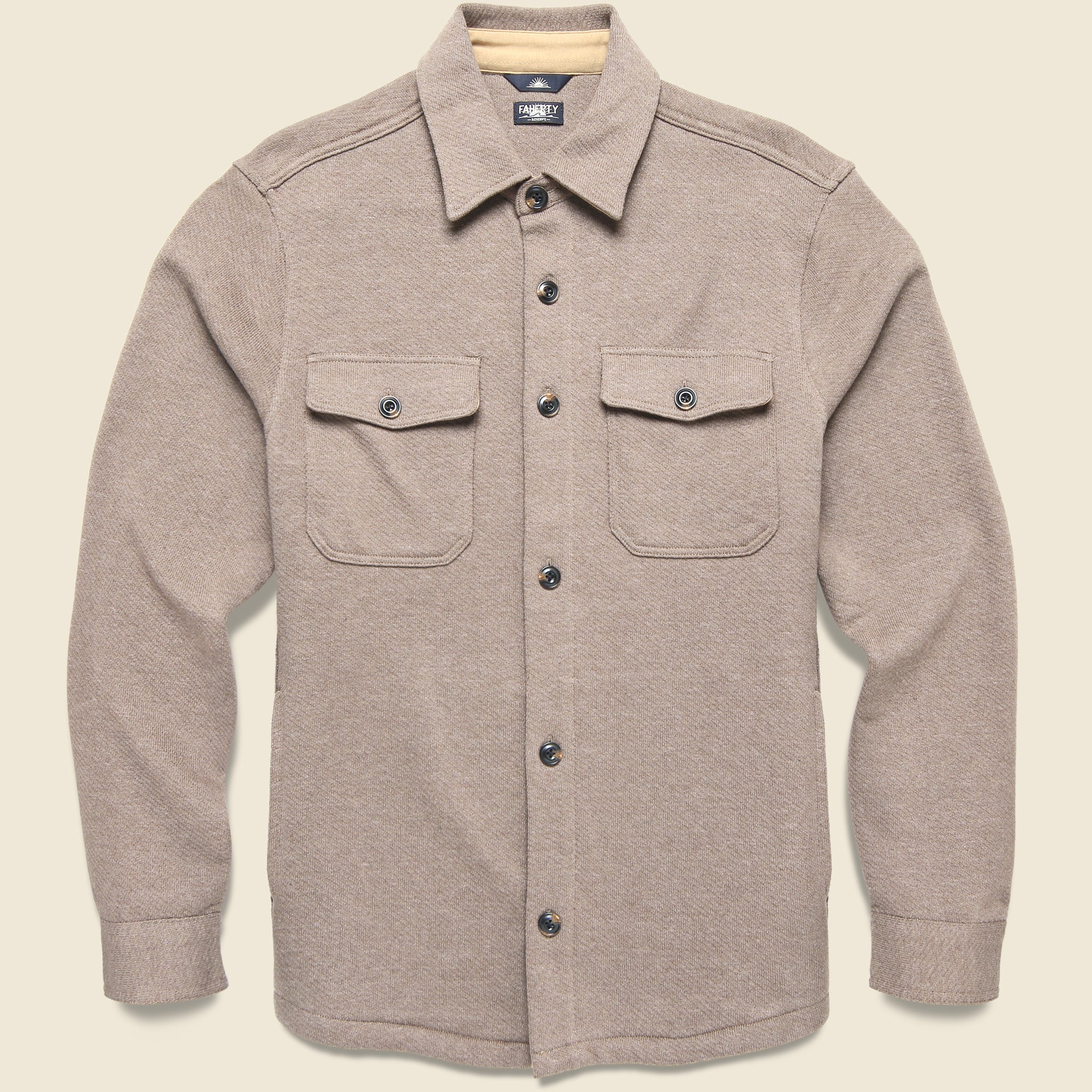 Inlet Knit Shirt Jacket - Walnut Melange