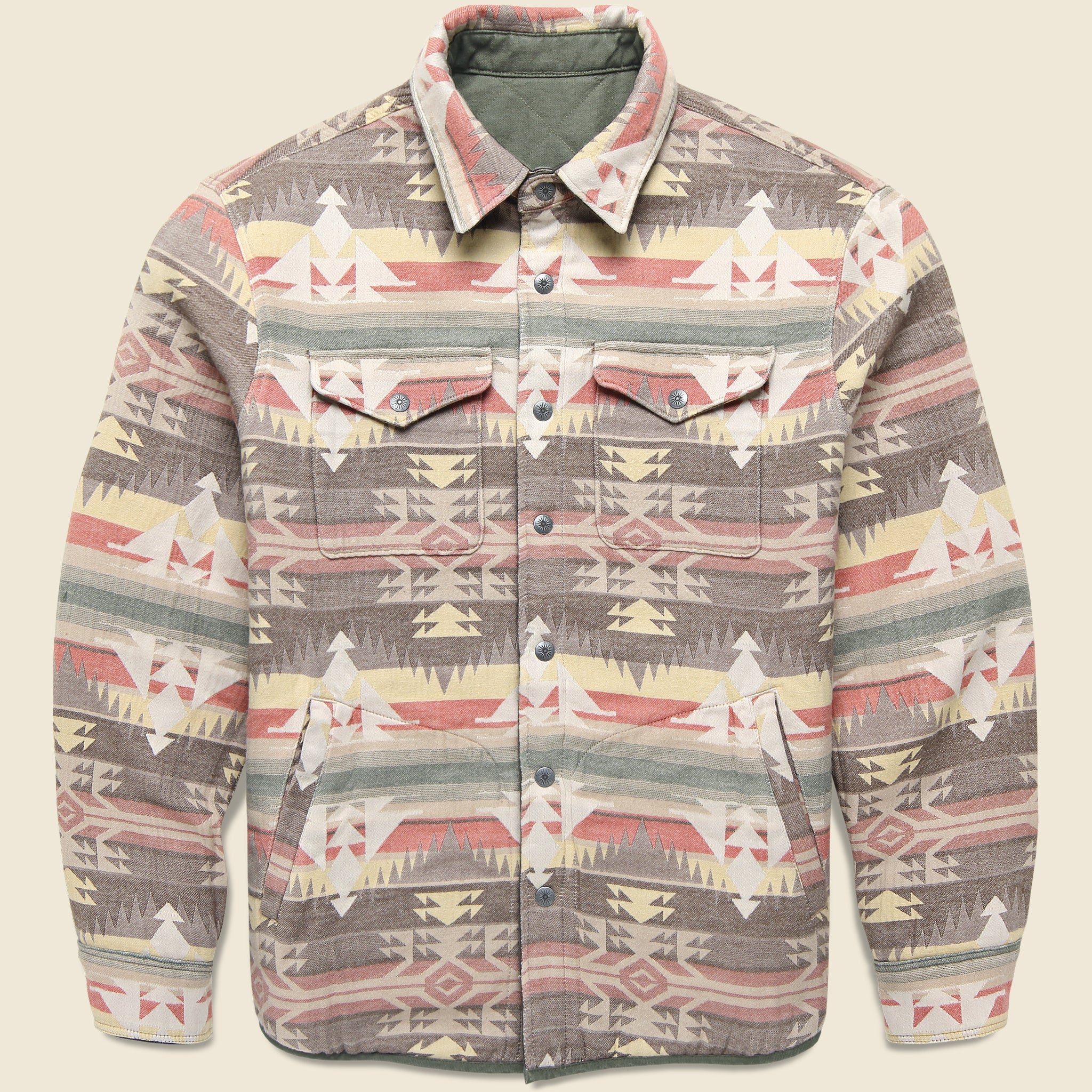 Thunder Voice Eagle Reversible Bondi Jacket - Pinyon Ridge Green - Faherty - STAG Provisions - Outerwear - Coat / Jacket
