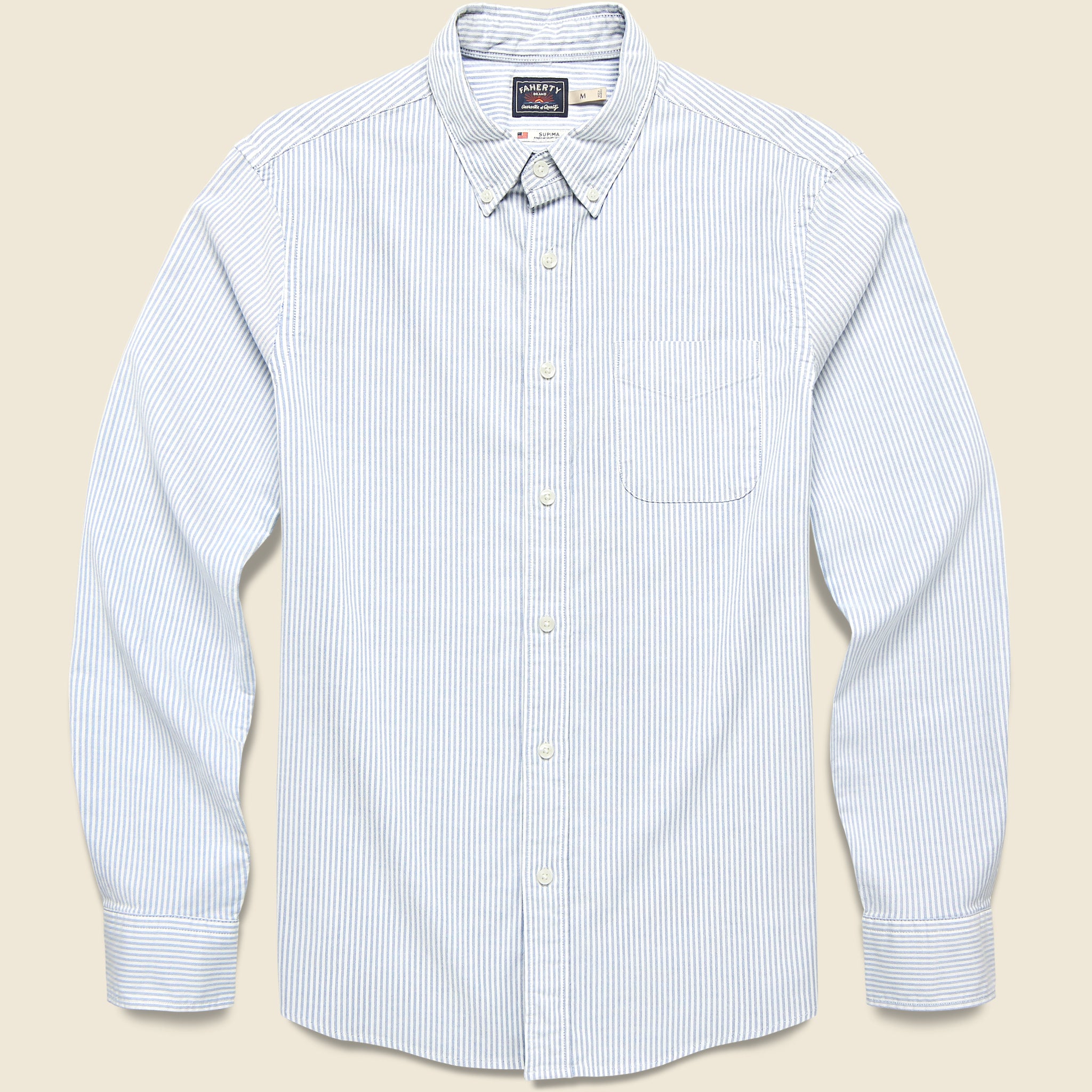 Supima Oxford Shirt - Classic Stripe - Faherty - STAG Provisions - Tops - L/S Woven - Stripe