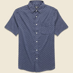 Movement Shirt - Navy Dusk Diamond Print - Faherty - STAG Provisions - Tops - S/S Woven - Other Pattern