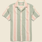 Hemp Blend Camp Shirt - Forest Isle Stripe - Faherty - STAG Provisions - Tops - S/S Woven - Stripe