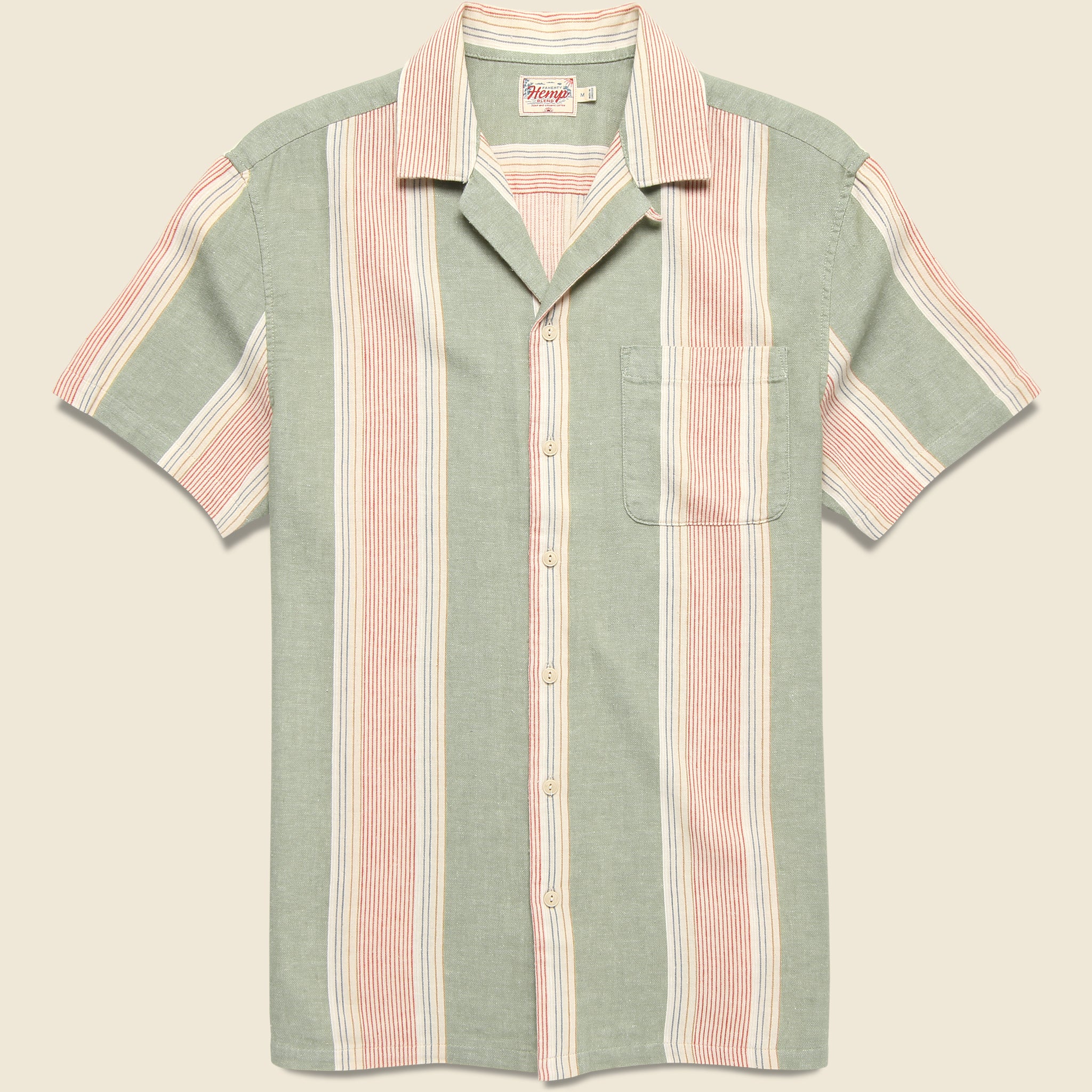 Hemp Blend Camp Shirt - Forest Isle Stripe - Faherty - STAG Provisions - Tops - S/S Woven - Stripe