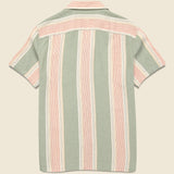 Hemp Blend Camp Shirt - Forest Isle Stripe - Faherty - STAG Provisions - Tops - S/S Woven - Stripe