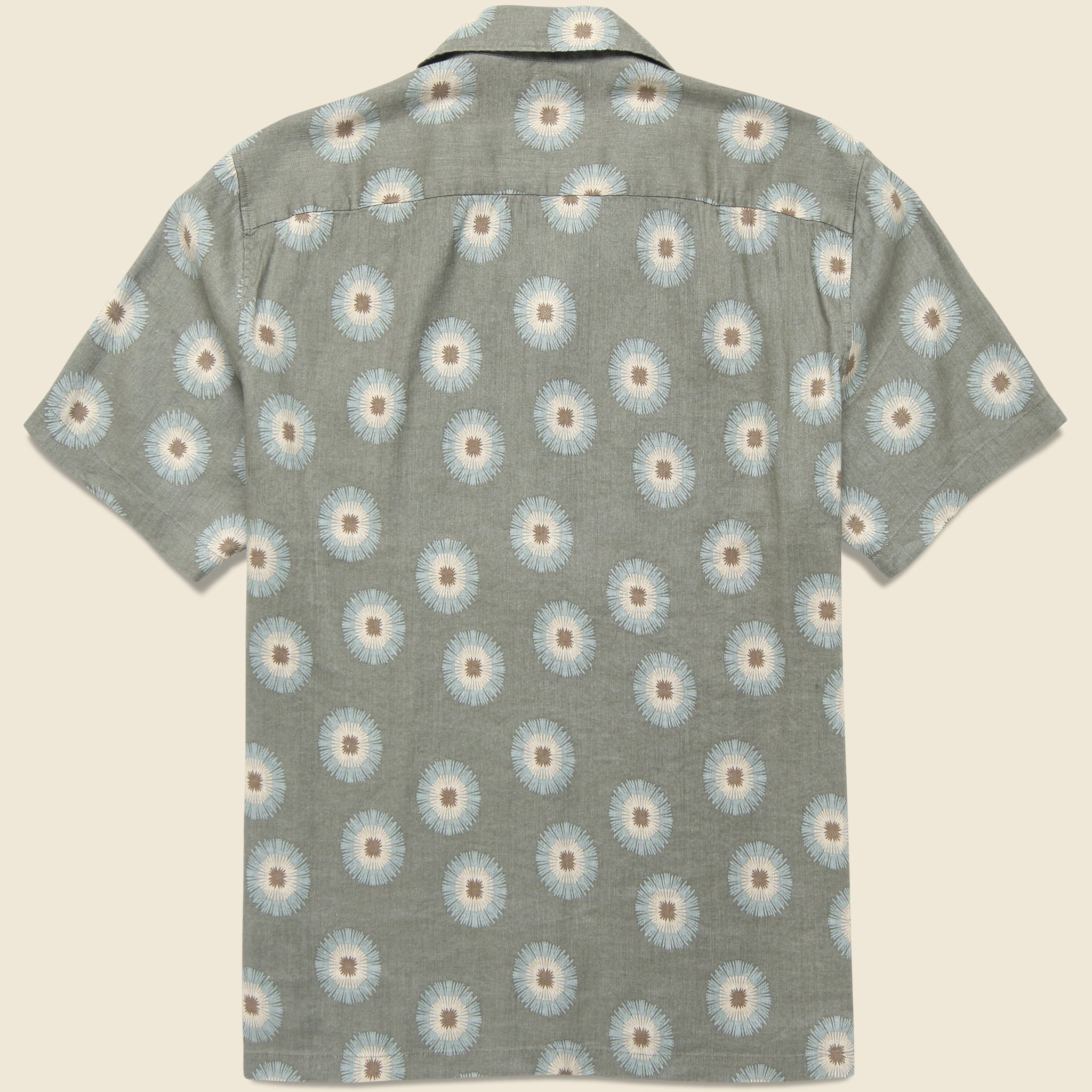 Breeze Camp Shirt - Island Olive Fireworks - Faherty - STAG Provisions - Tops - S/S Woven - Floral