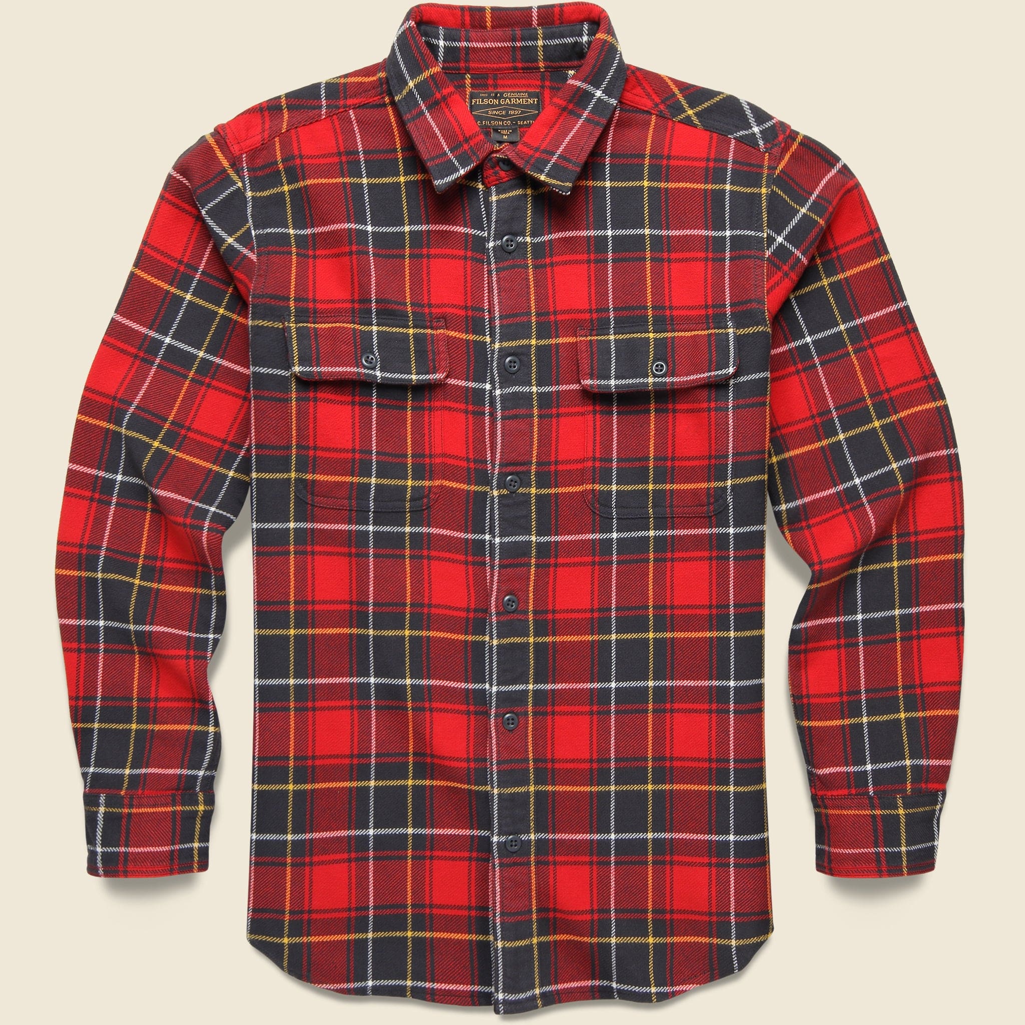 Vintage Flannel Workshirt - Red/Charcoal Plaid - Filson - STAG Provisions - Tops - L/S Woven - Plaid