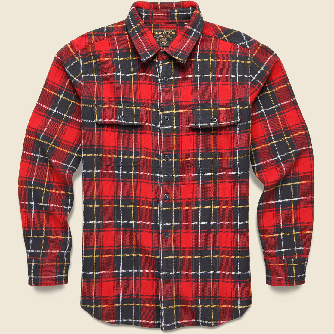 Filson Vintage Flannel Workshirt - Red/Charcoal Plaid
