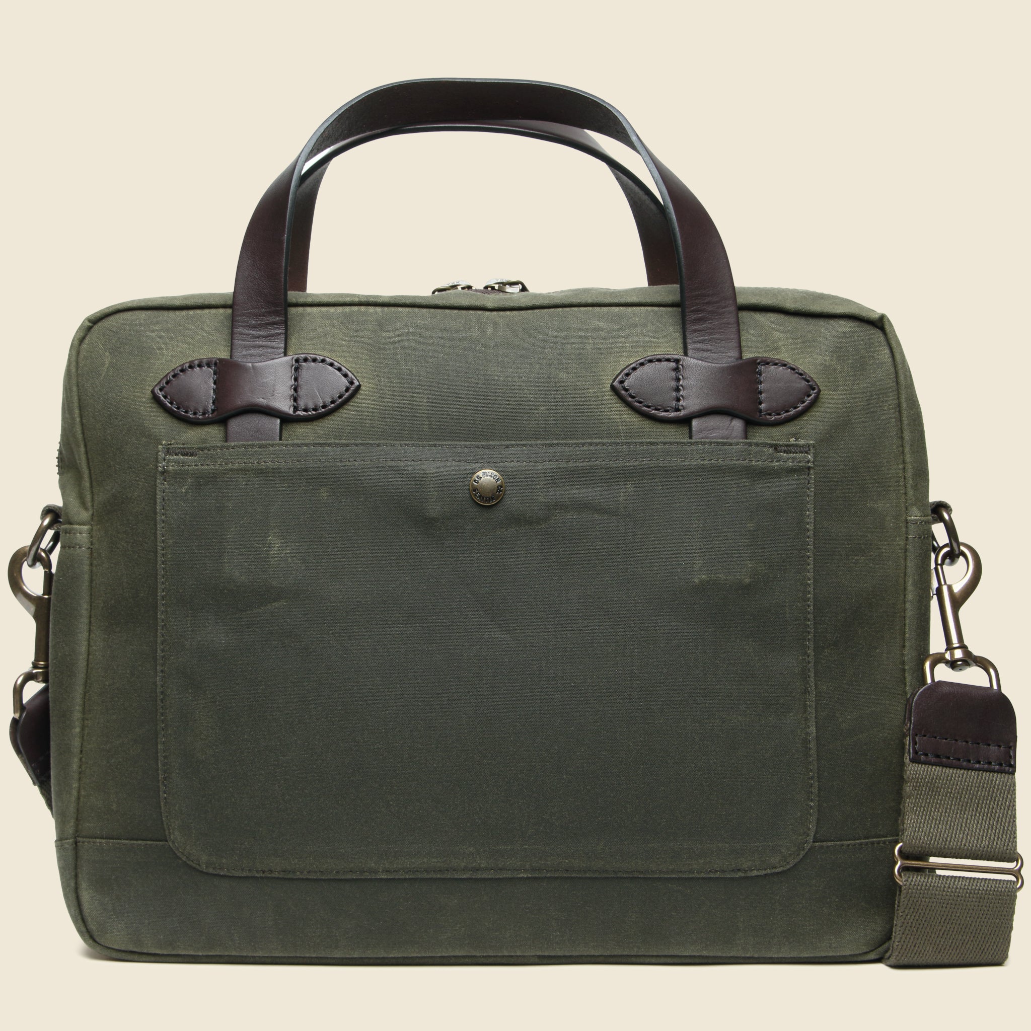 
                          Tin Cloth Compact Briefcase - Otter Green - Filson - STAG Provisions - Accessories - Bags / Luggage
                        