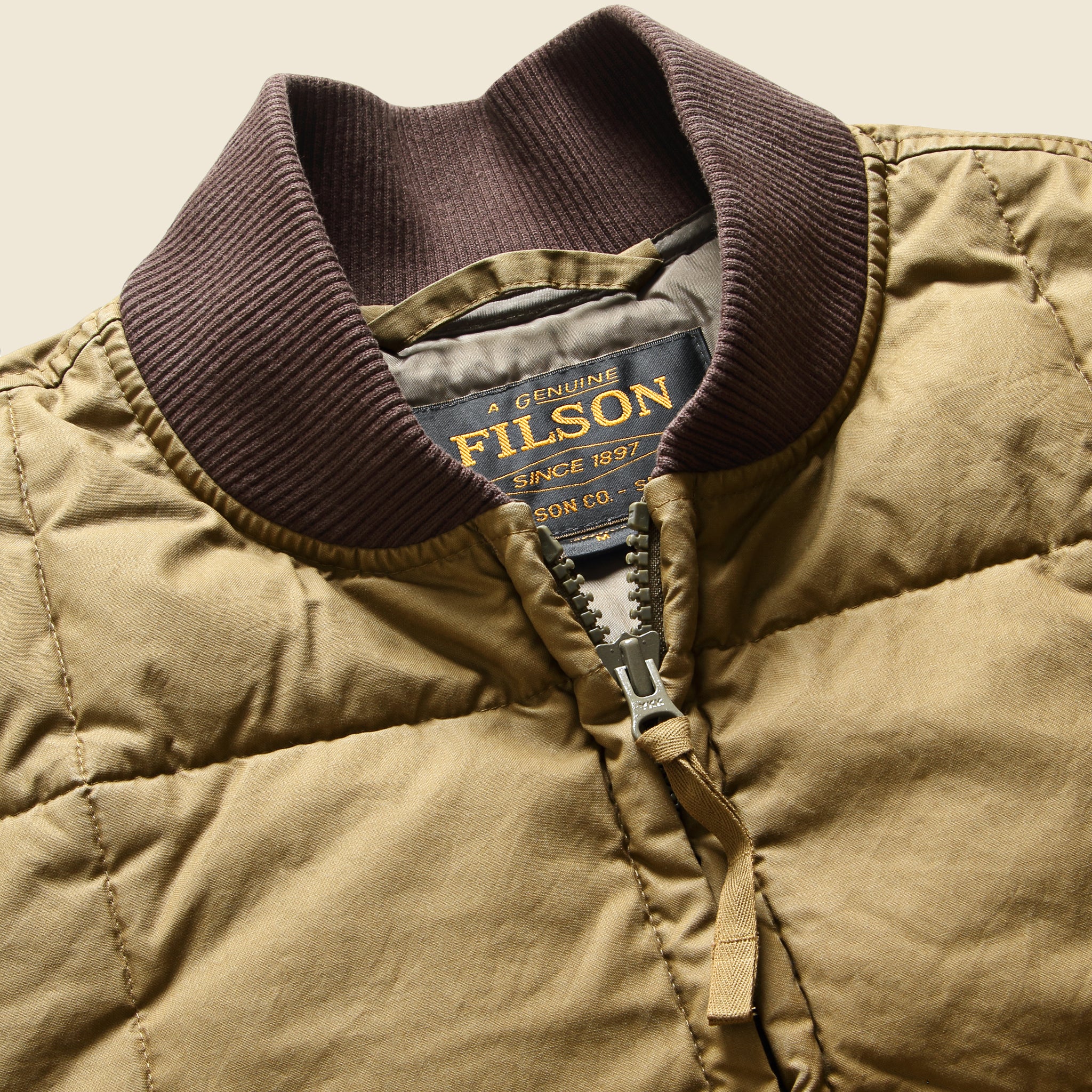
                          Heritage Cotton Down Jacket - Light Brown - Filson - STAG Provisions - Outerwear - Coat / Jacket
                        