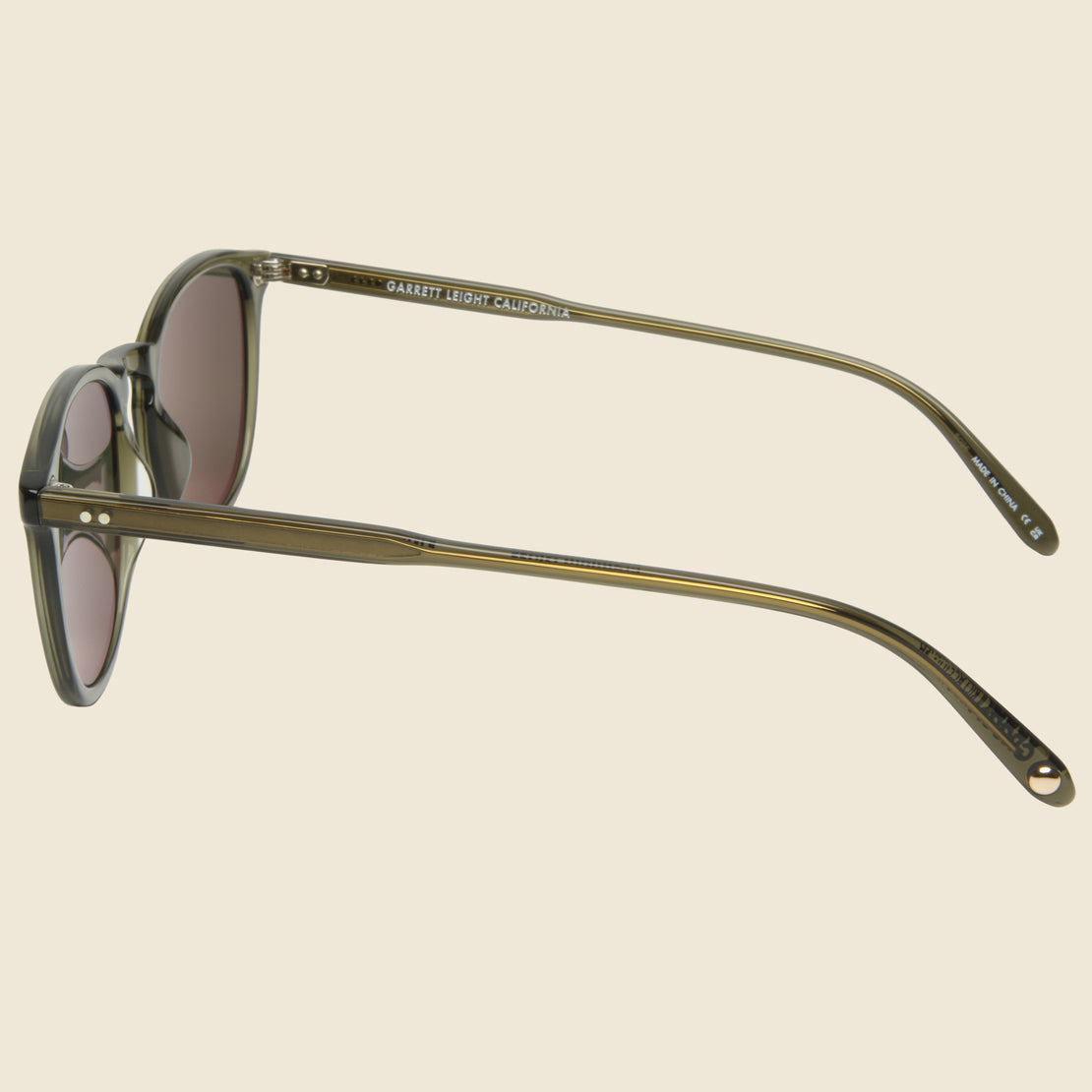 Kinney 46mm - Bio Deep Olive/Semi-Flat Pure - Garrett Leight - STAG Provisions - Accessories - Eyewear