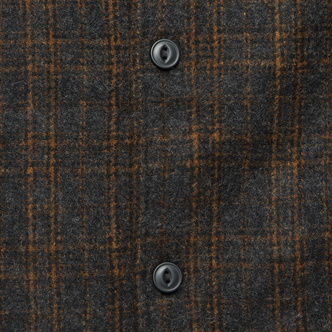 Watson Wool Car Coat - Heather Charcoal Brown Windowpane - Grayers - STAG Provisions - Outerwear - Coat / Jacket