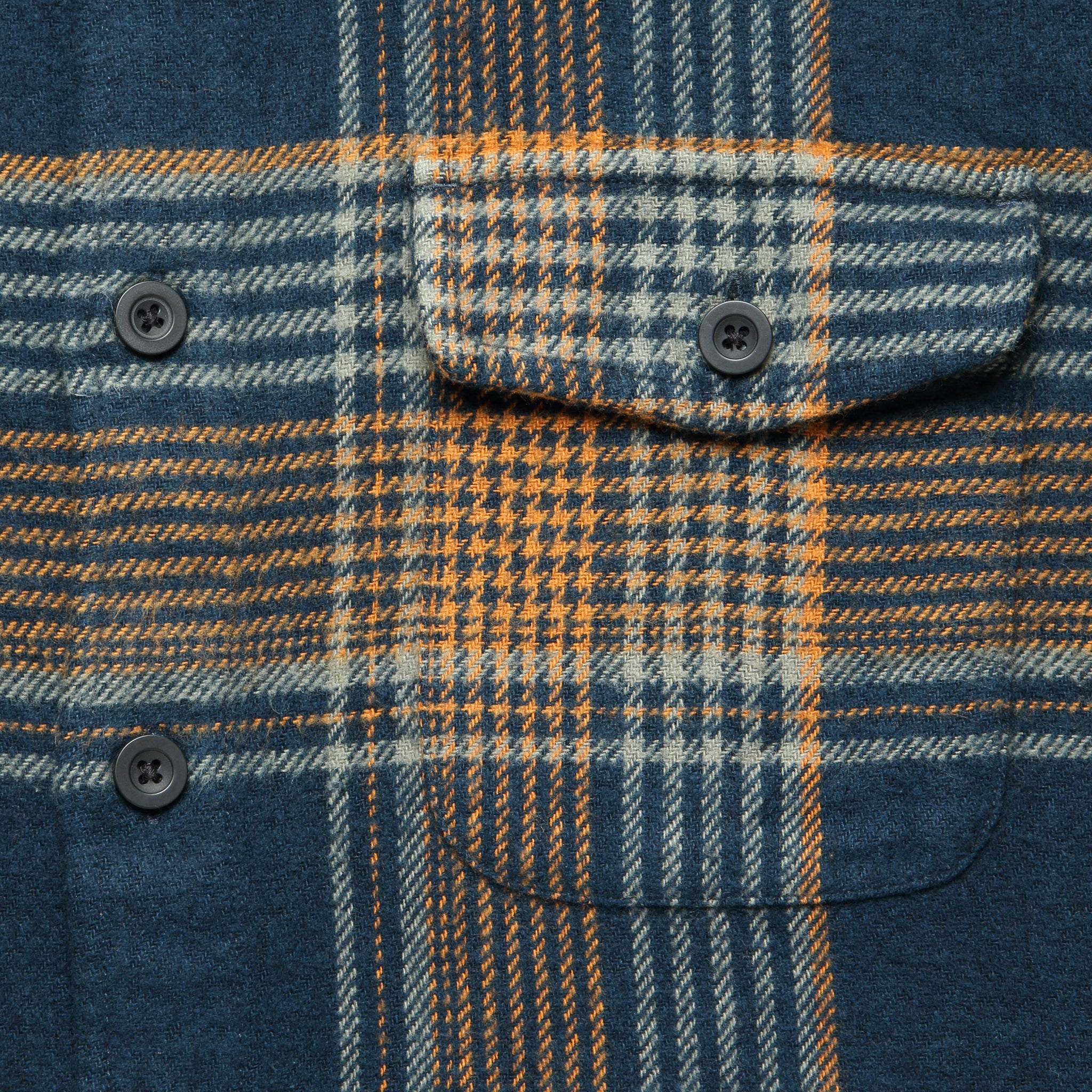 
                          Portland Heavy Flannel - Navy/Teal/Orange - Grayers - STAG Provisions - Tops - L/S Woven - Plaid
                        