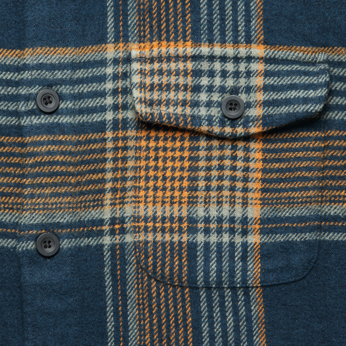 Portland Heavy Flannel - Navy/Teal/Orange - Grayers - STAG Provisions - Tops - L/S Woven - Plaid