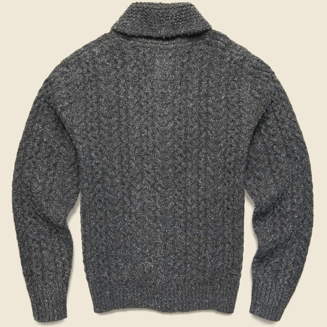 Melange Cable Shawl Cardigan - Charcoal - Grayers - STAG Provisions - Tops - Sweater