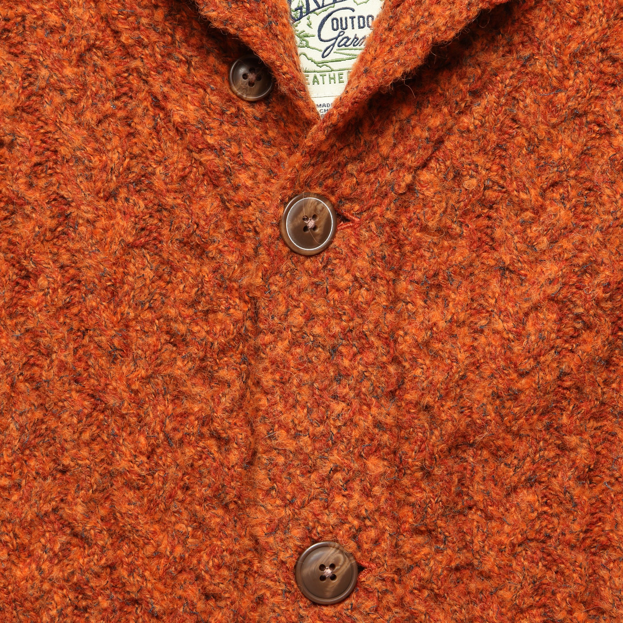 
                          Melange Cable Shawl Cardigan - Burnt Orange - Grayers - STAG Provisions - Tops - Sweater
                        