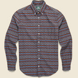 Alexander Girard Dark Woven Brocade Shirt - Navy - Gitman Vintage - STAG Provisions - Tops - L/S Woven - Other Pattern