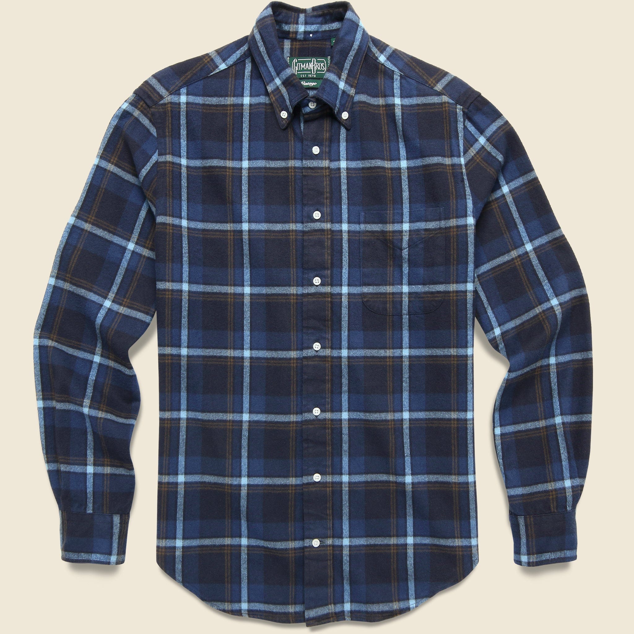 Shaggy Check Flannel - Blue - Gitman Vintage - STAG Provisions - Tops - L/S Woven - Plaid