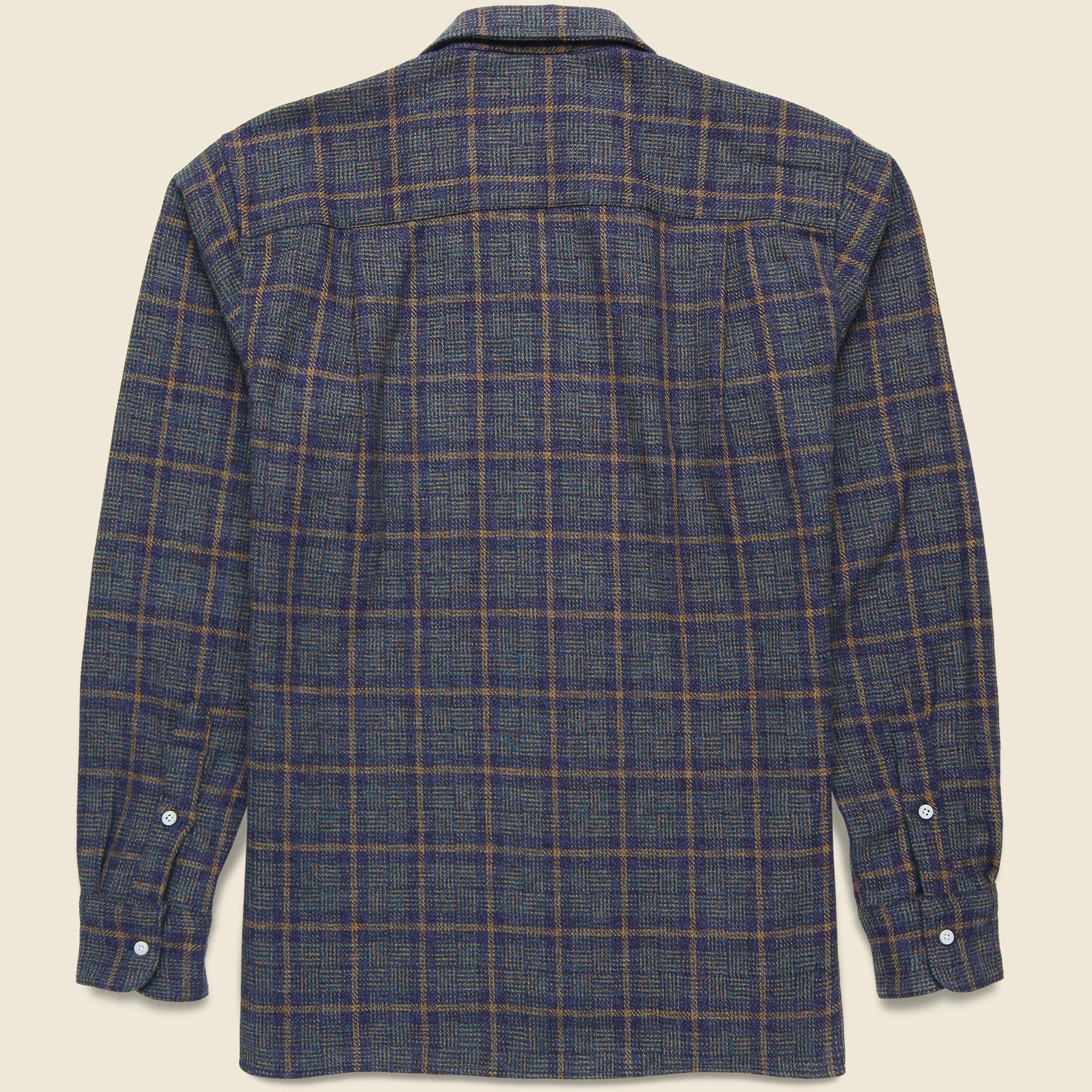 
                          Brushed Cotton Tweed Shirt - Blue
                        