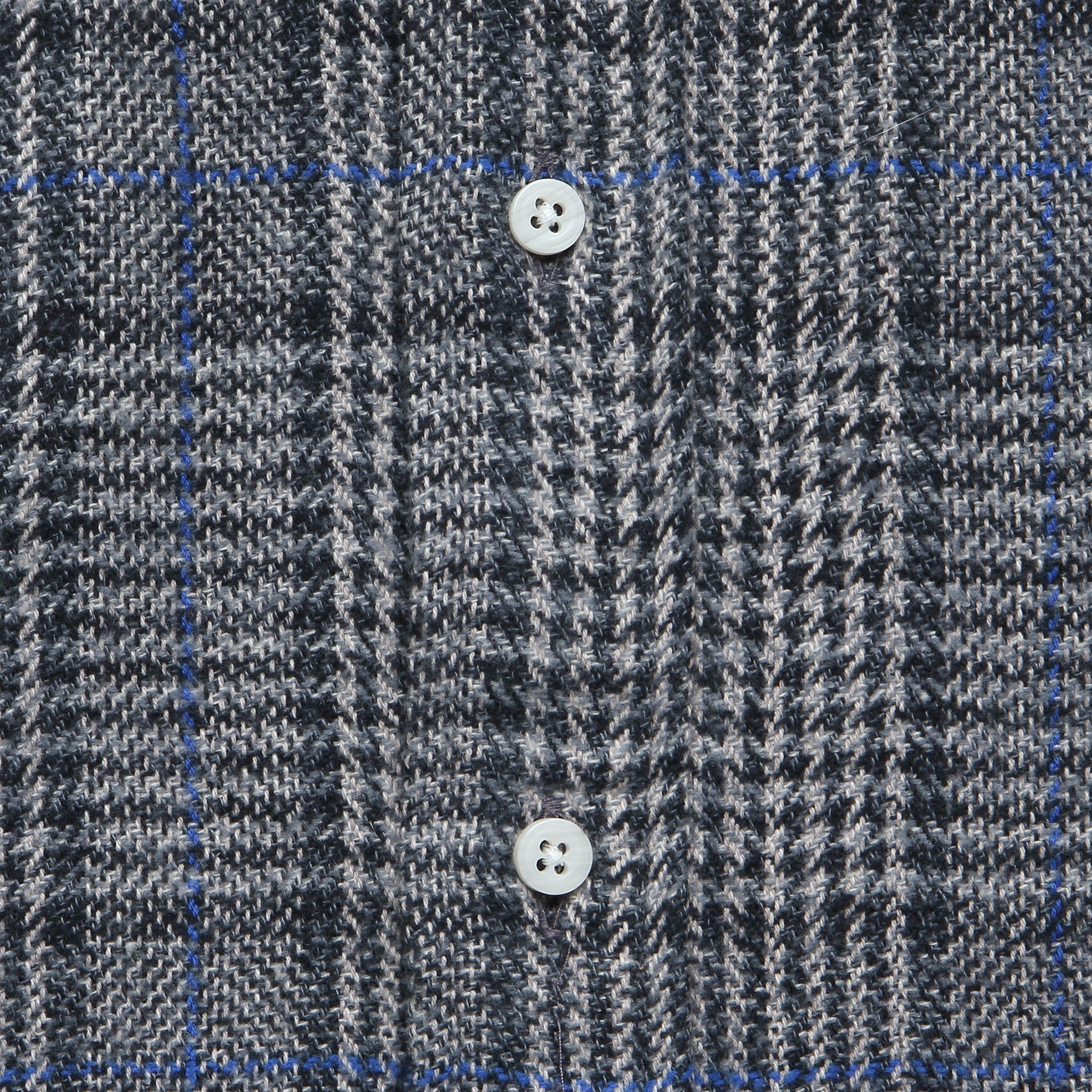 
                          Cotton Tweed Windowpane Shirt - Grey/Blue
                        