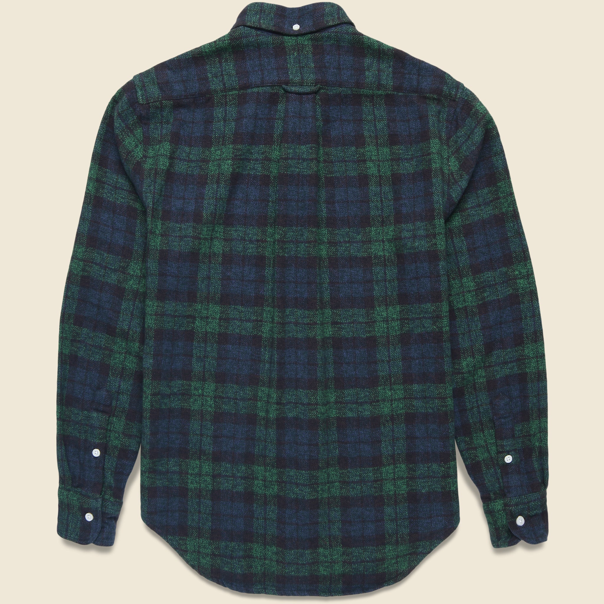 
                          Cotton Tweed Plaid Shirt - Navy
                        