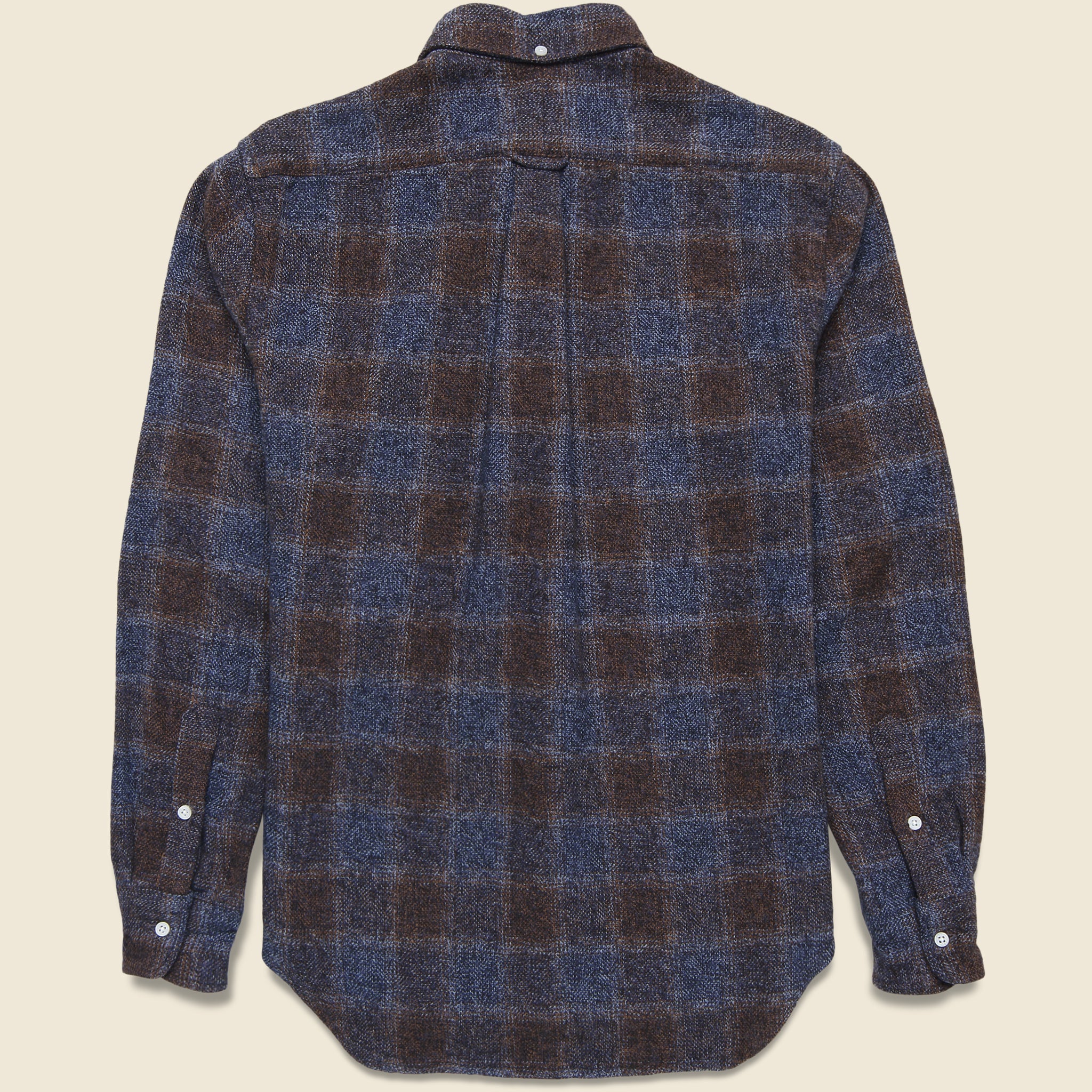 
                          Cotton Tweed Plaid Shirt - Brown
                        