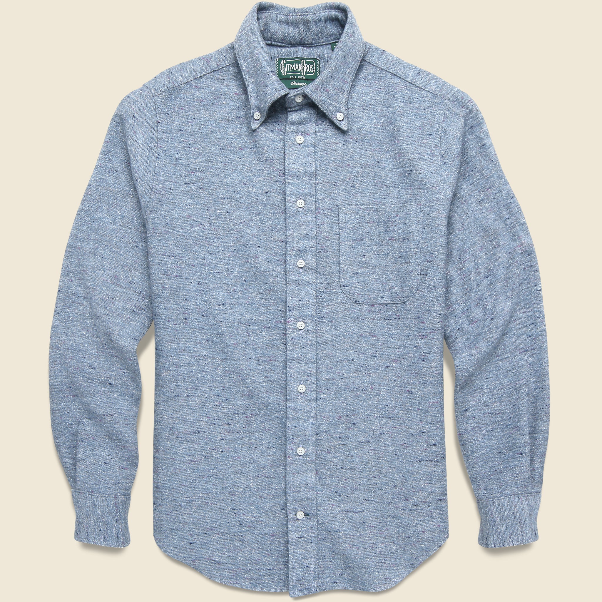 Nepped Chambray Shirt - Blue