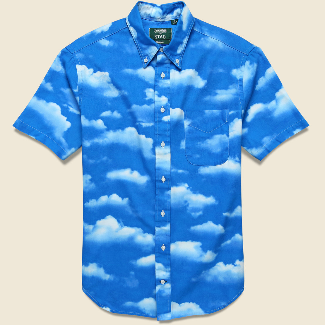 Gitman Vintage Sky Print Shirt - Blue/White