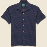 Deadstock Japanese Dobby Shirt - Navy - Gitman Vintage - STAG Provisions - Tops - S/S Woven - Other Pattern