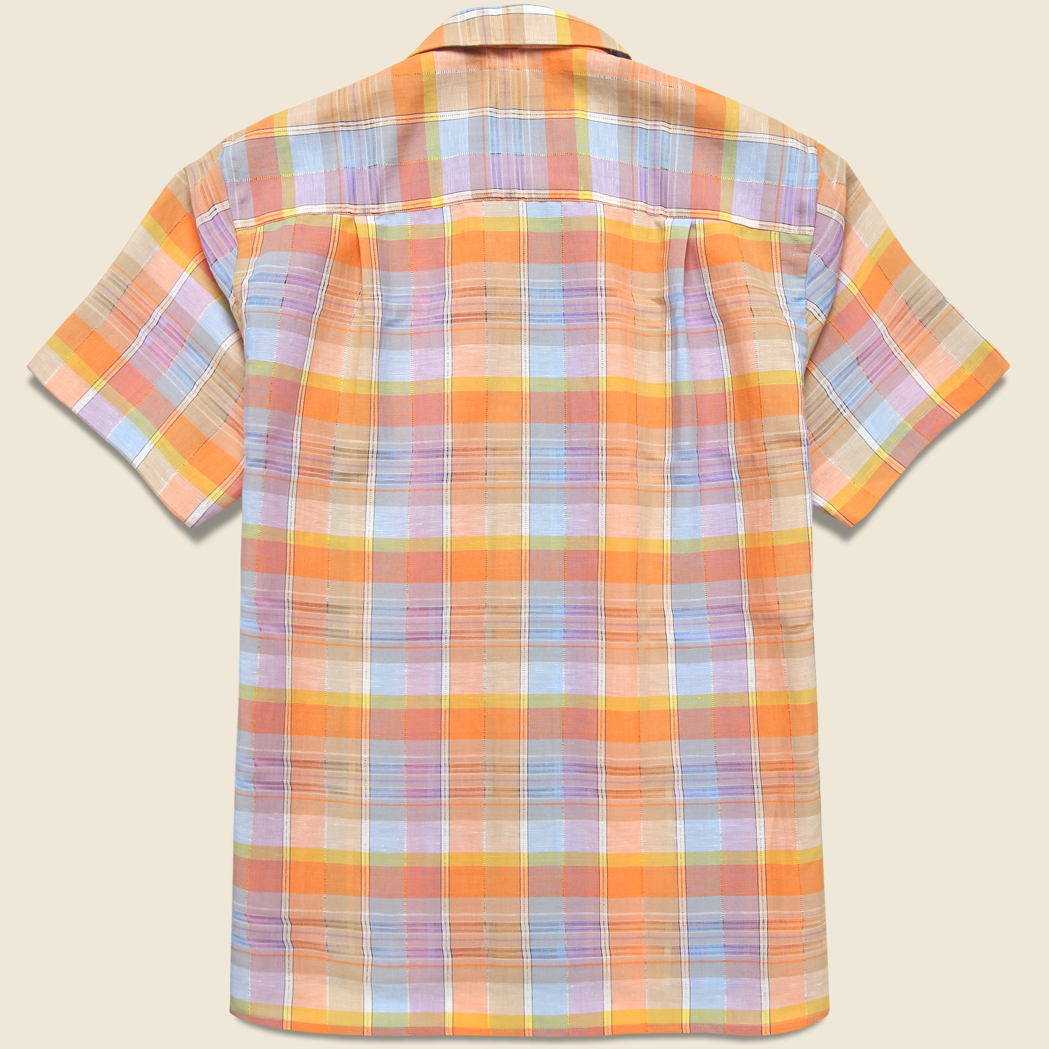 
                          Ghost Weave Camp Shirt - Orange - Gitman Vintage - STAG Provisions - Tops - S/S Woven - Plaid
                        