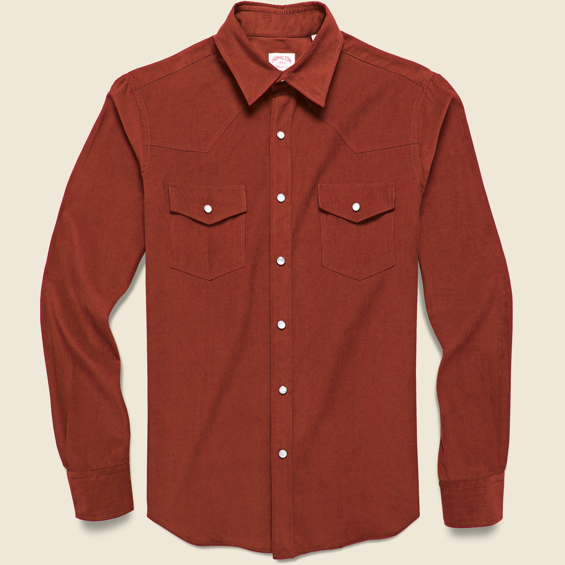 Hamilton Shirt Co. Micro Corduroy Western Shirt - Rust