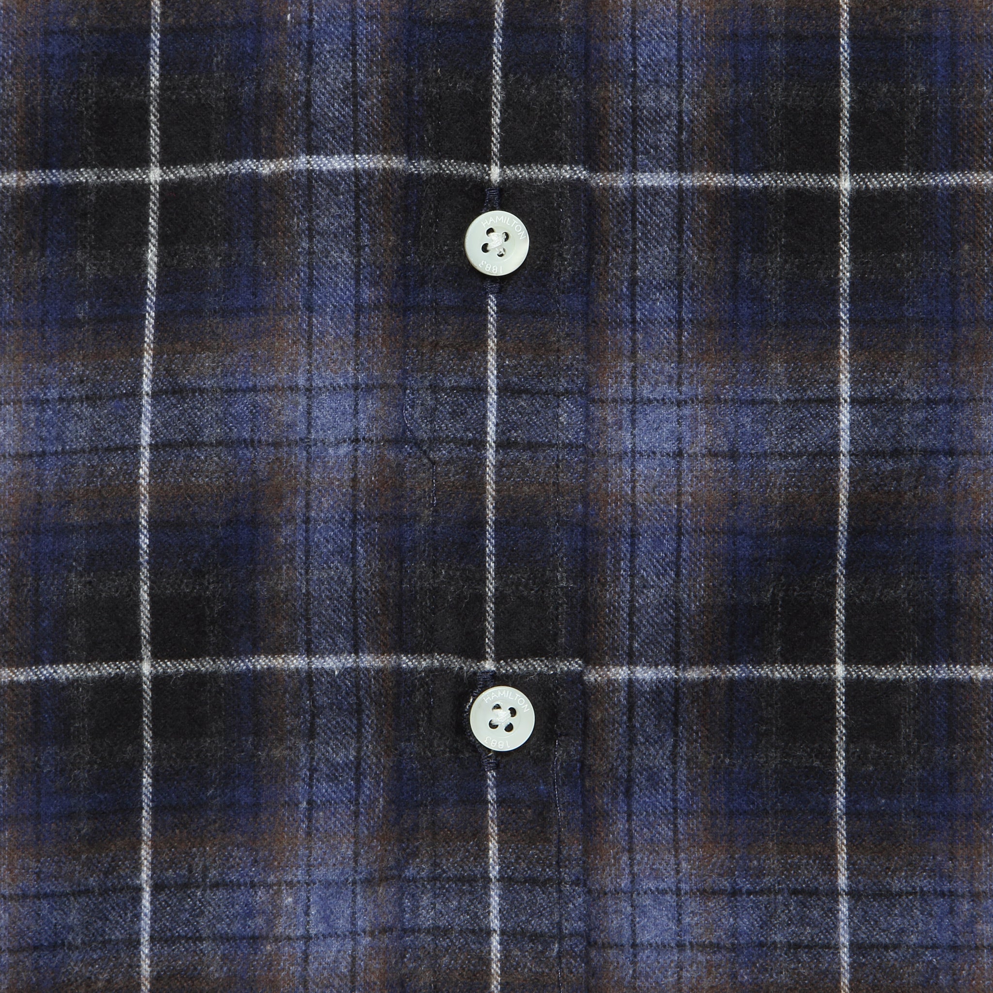 
                          Check Twill Flannel Shirt -  Navy/Brown/White - Hamilton Shirt Co. - STAG Provisions - Tops - L/S Woven - Plaid
                        