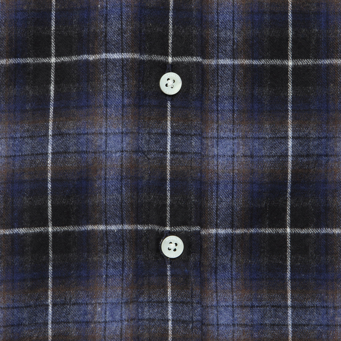 Check Twill Flannel Shirt -  Navy/Brown/White - Hamilton Shirt Co. - STAG Provisions - Tops - L/S Woven - Plaid