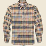 Check Twill Flannel Shirt -  Tan/Grey/Blue - Hamilton Shirt Co. - STAG Provisions - Tops - L/S Woven - Plaid