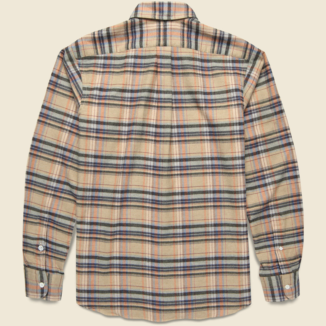 Check Twill Flannel Shirt -  Tan/Grey/Blue - Hamilton Shirt Co. - STAG Provisions - Tops - L/S Woven - Plaid