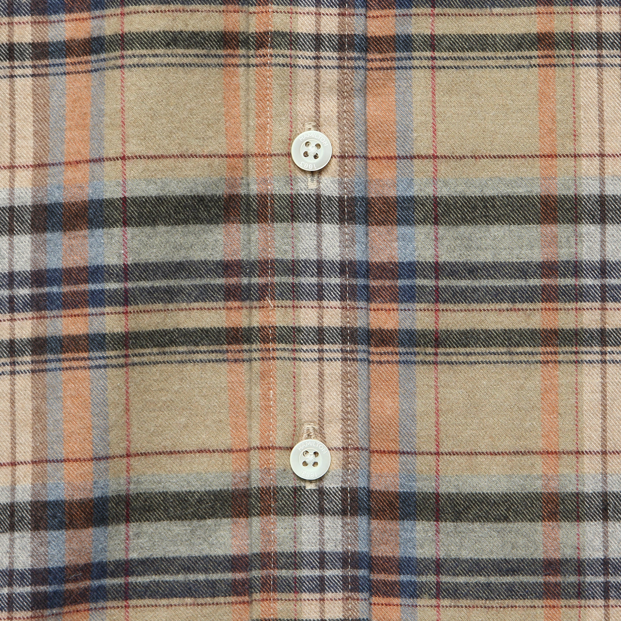 
                          Check Twill Flannel Shirt -  Tan/Grey/Blue - Hamilton Shirt Co. - STAG Provisions - Tops - L/S Woven - Plaid
                        