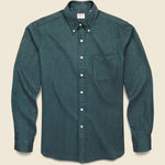 Donegal Herringbone Shirt - Green - Hamilton Shirt Co. - STAG Provisions - Tops - L/S Woven - Solid