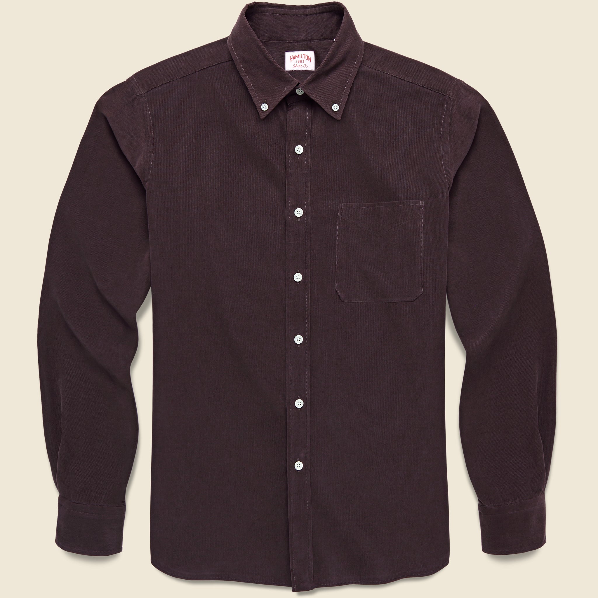 Micro Corduroy Shirt - Burgundy