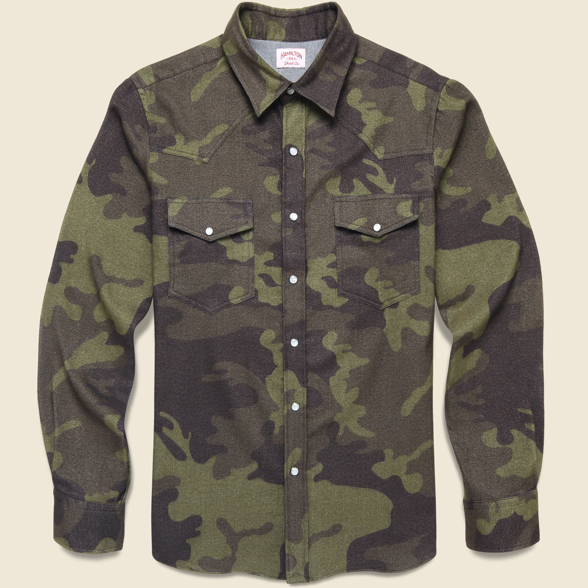 Herringbone Twill Westerm Shirt - Camo