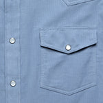 Micro Corduroy Western Shirt - Steel Blue - Hamilton Shirt Co. - STAG Provisions - Tops - L/S Woven - Corduroy