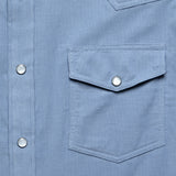 Micro Corduroy Western Shirt - Steel Blue - Hamilton Shirt Co. - STAG Provisions - Tops - L/S Woven - Corduroy