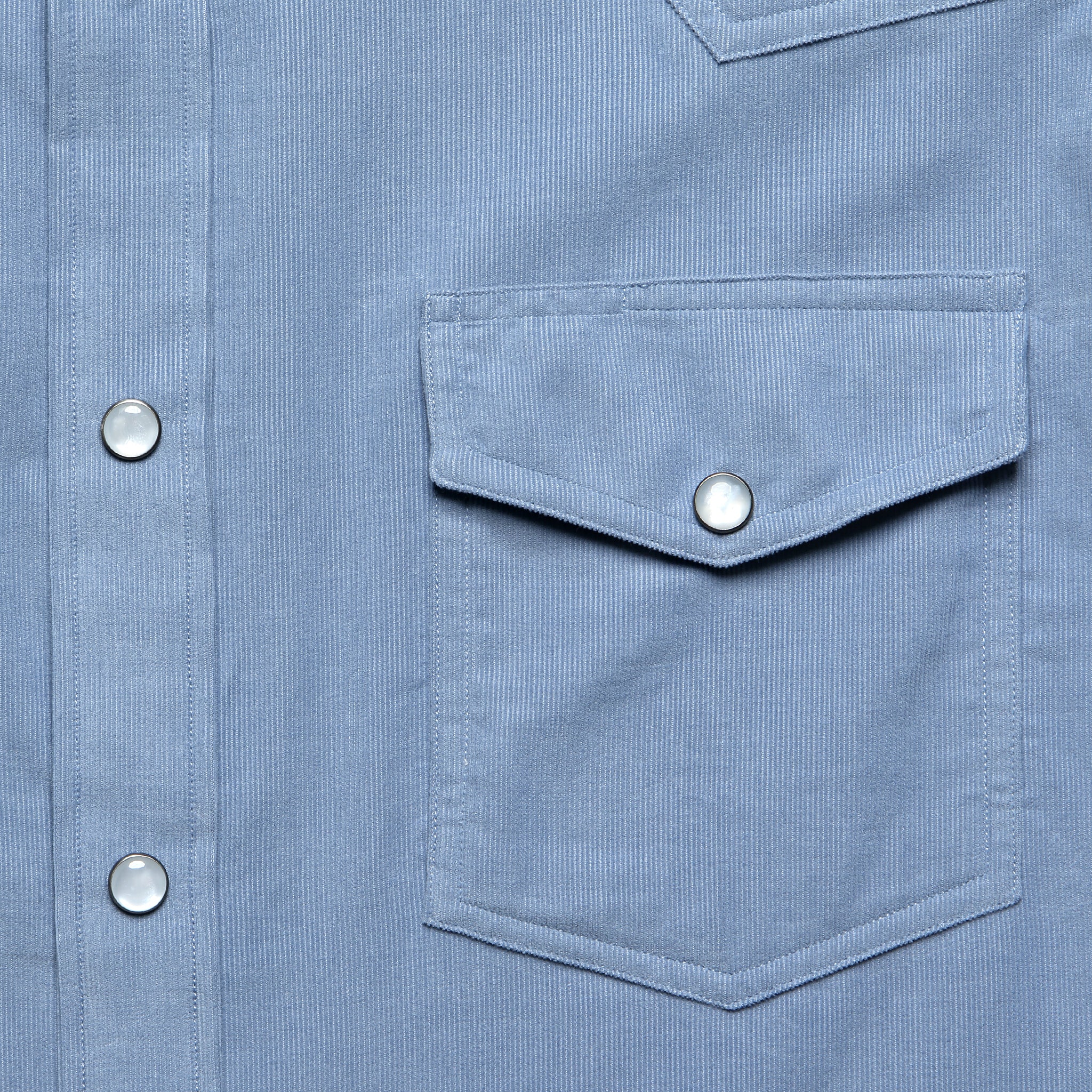 Micro Corduroy Western Shirt - Steel Blue - Hamilton Shirt Co. - STAG Provisions - Tops - L/S Woven - Corduroy