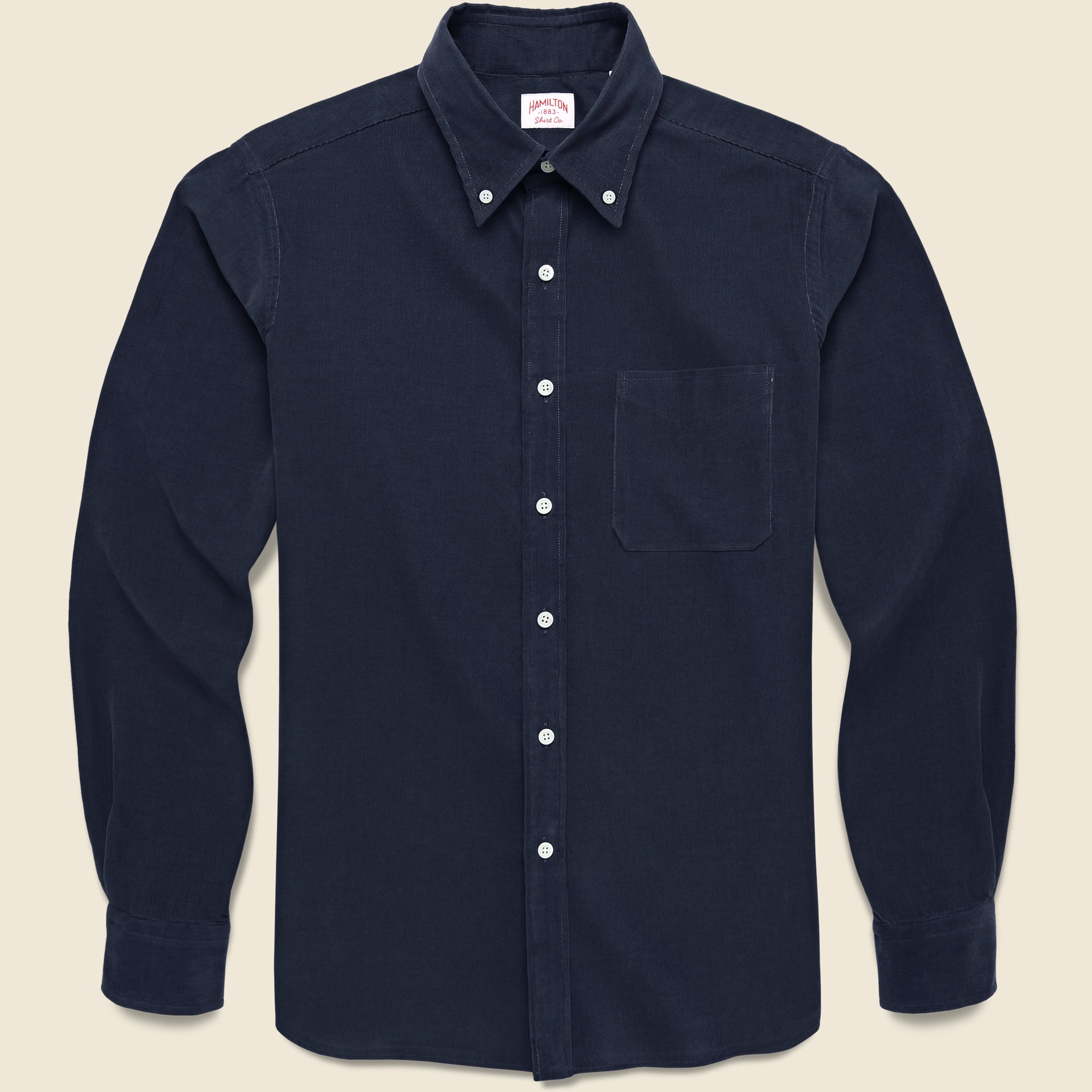 Micro Corduroy Shirt - Navy - Hamilton Shirt Co. - STAG Provisions - Tops - L/S Woven - Corduroy