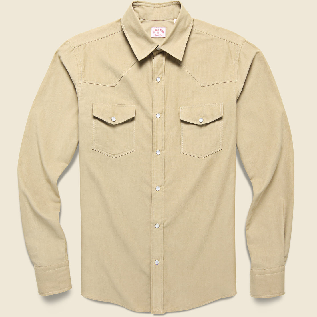 Hamilton Shirt Co. Micro Corduroy Western Shirt - Tan