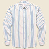 Textured Stripe Shirt - White/Cobalt/Dusty Rose - Hamilton Shirt Co. - STAG Provisions - Tops - L/S Woven - Stripe