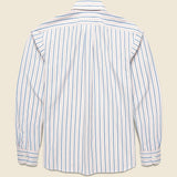 Textured Stripe Shirt - White/Cobalt/Dusty Rose - Hamilton Shirt Co. - STAG Provisions - Tops - L/S Woven - Stripe