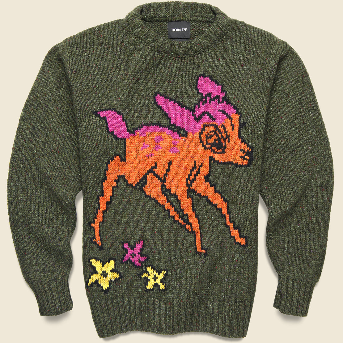 Howlin Cosmic Deer Sweater - In the Forest