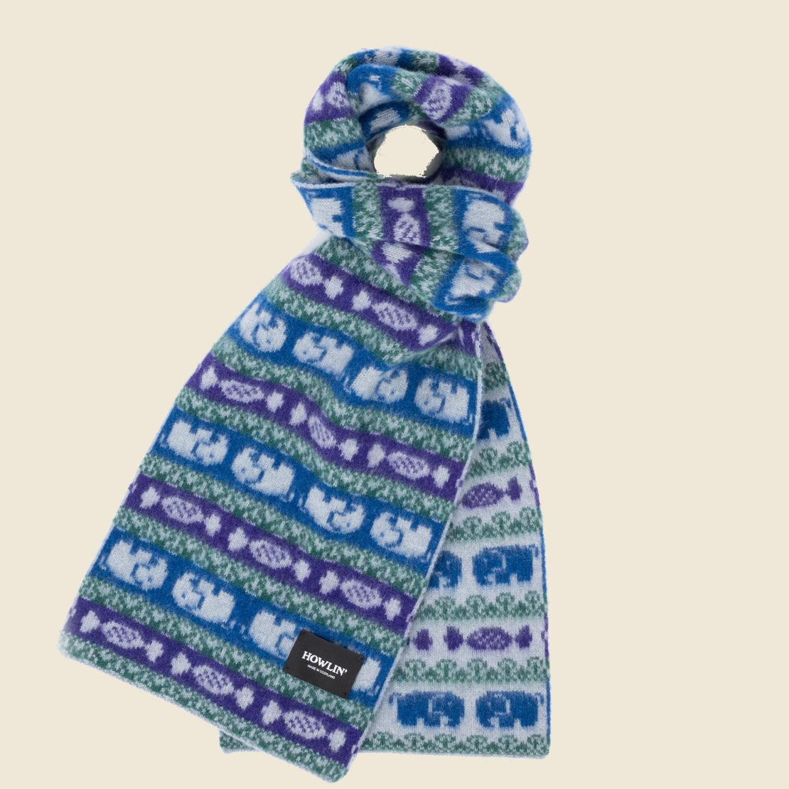 Howlin Elephants On Candy Scarf - Solid