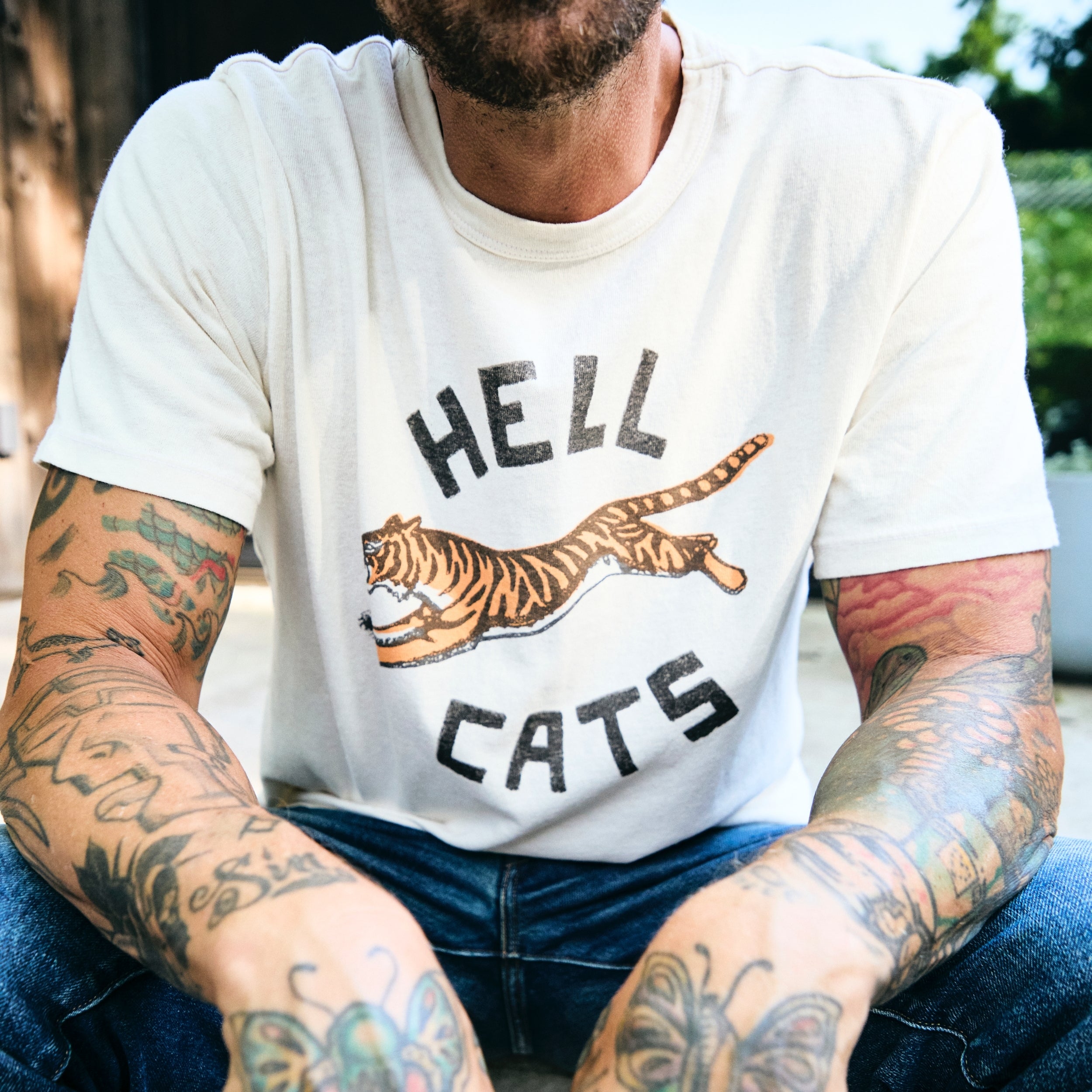 Hell Cats Tee - Vintage White - Imogene + Willie - STAG Provisions - Tops - S/S Tee - Graphic