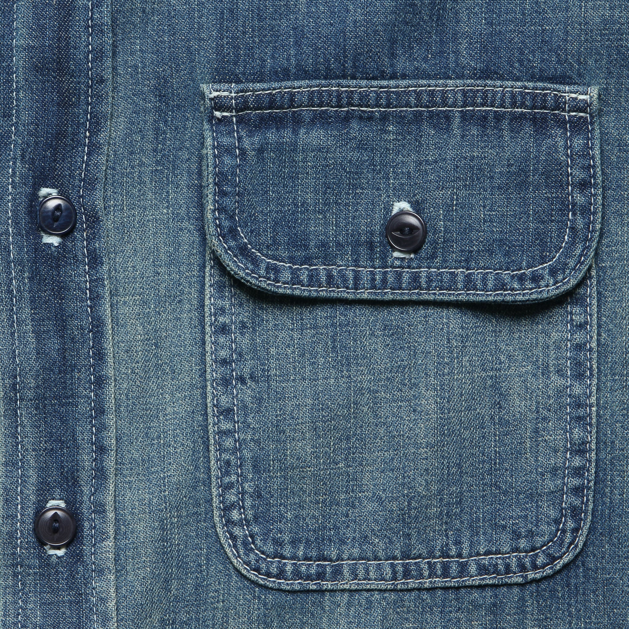 
                          Earl Selvedge Denim Shirt - Washed Indigo
                        