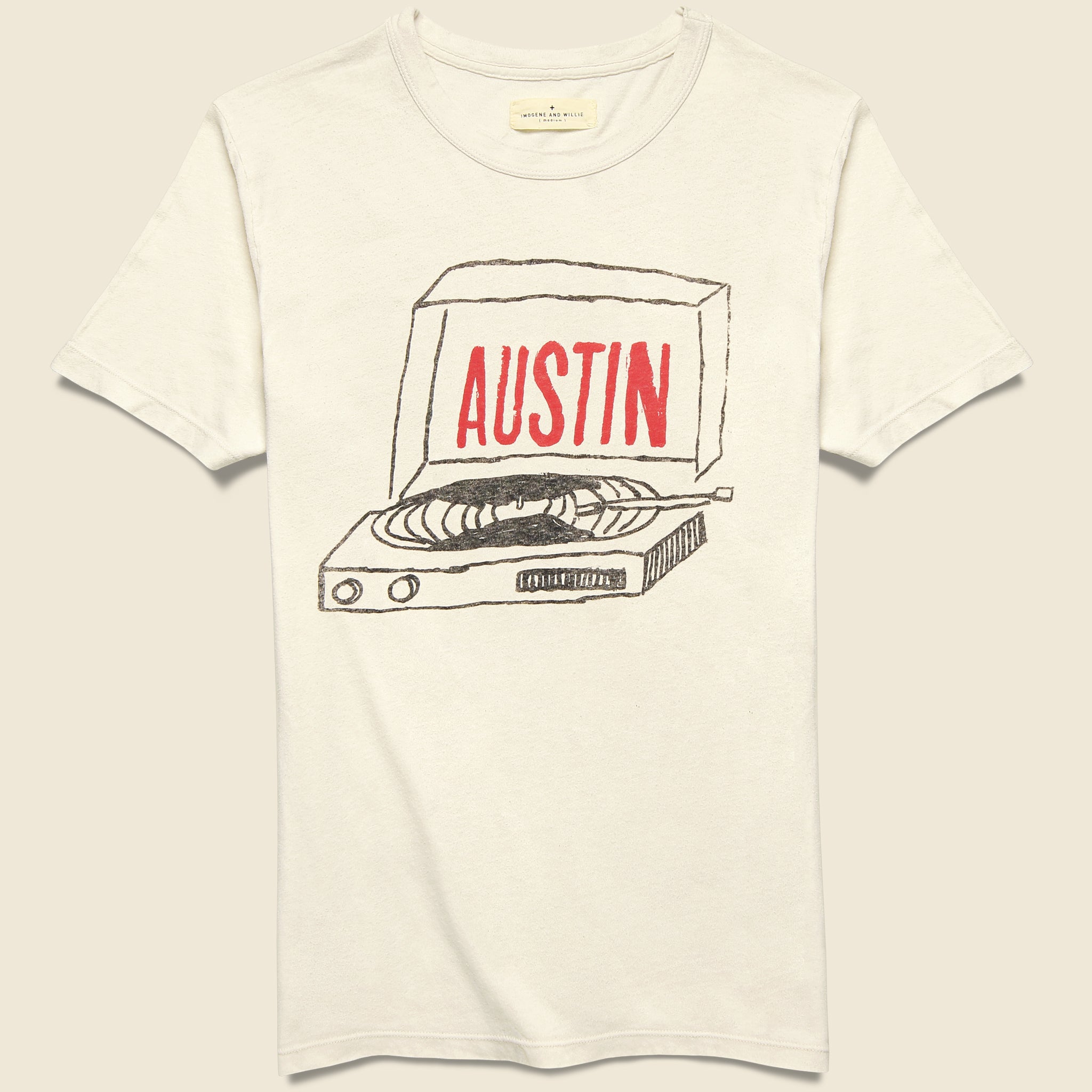 Austin Record Tee - Vintage White - Imogene + Willie - STAG Provisions - Tops - S/S Tee - Graphic