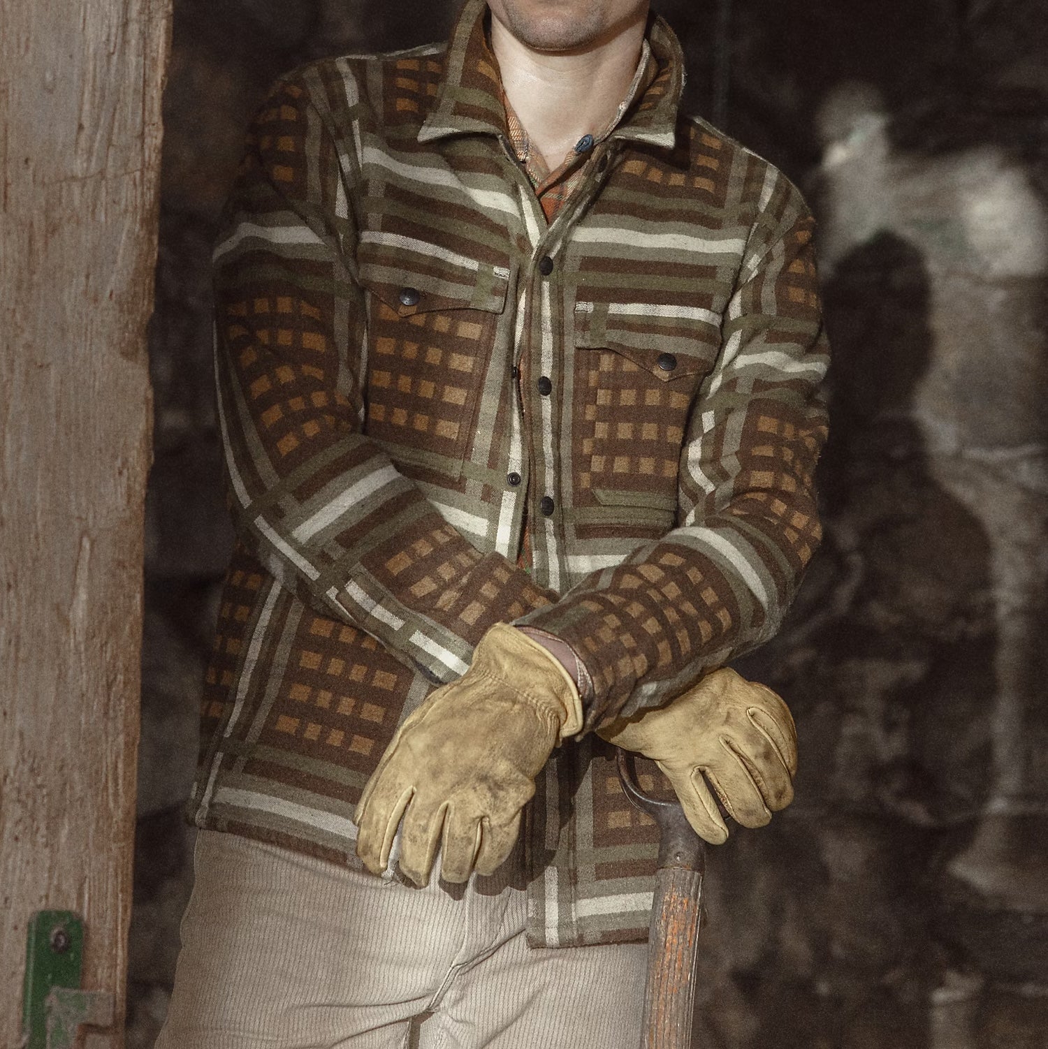 
                          Jacquard Nelson Overshirt - Brown
                        